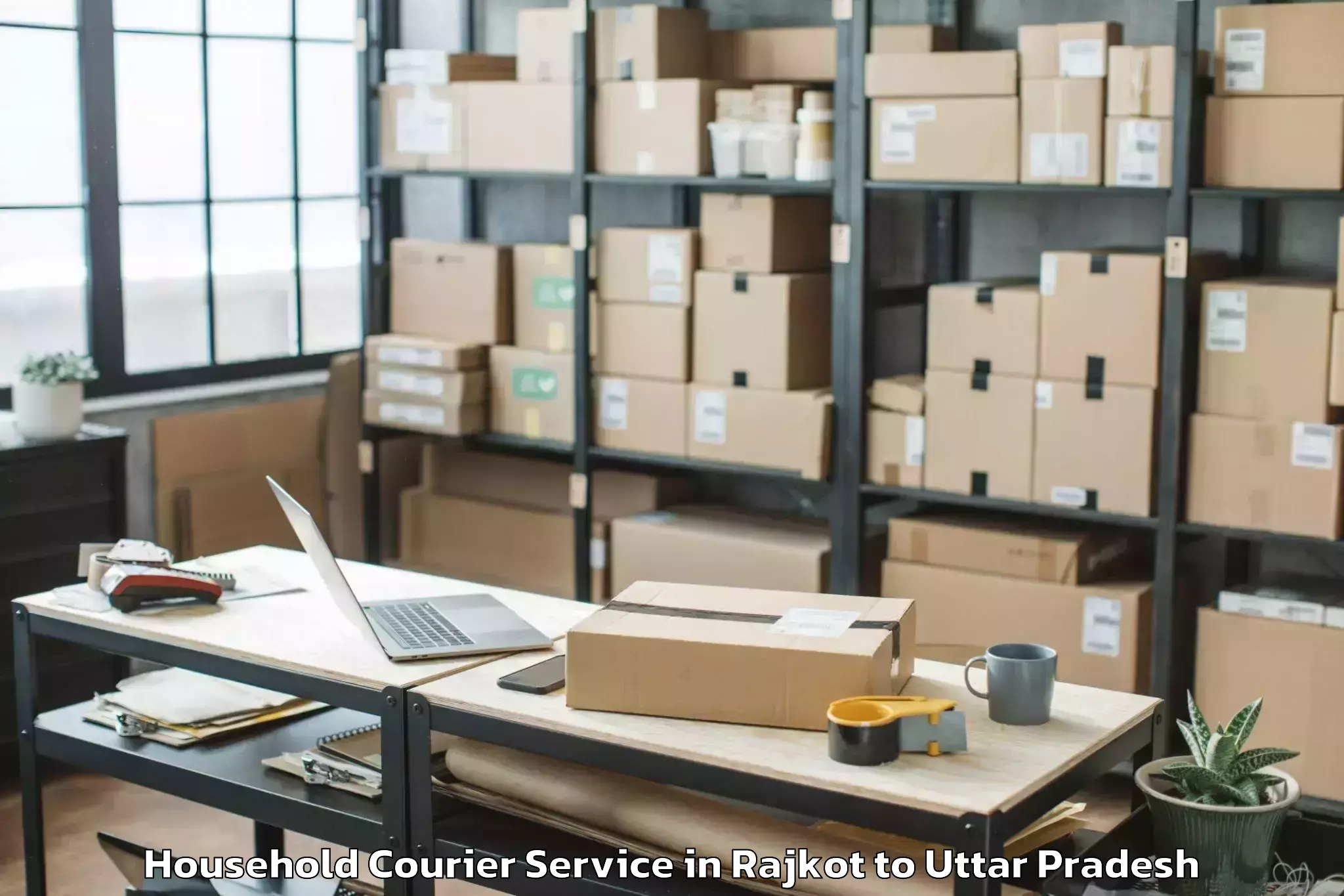 Quality Rajkot to Chandra Shekhar Azad Universit Household Courier